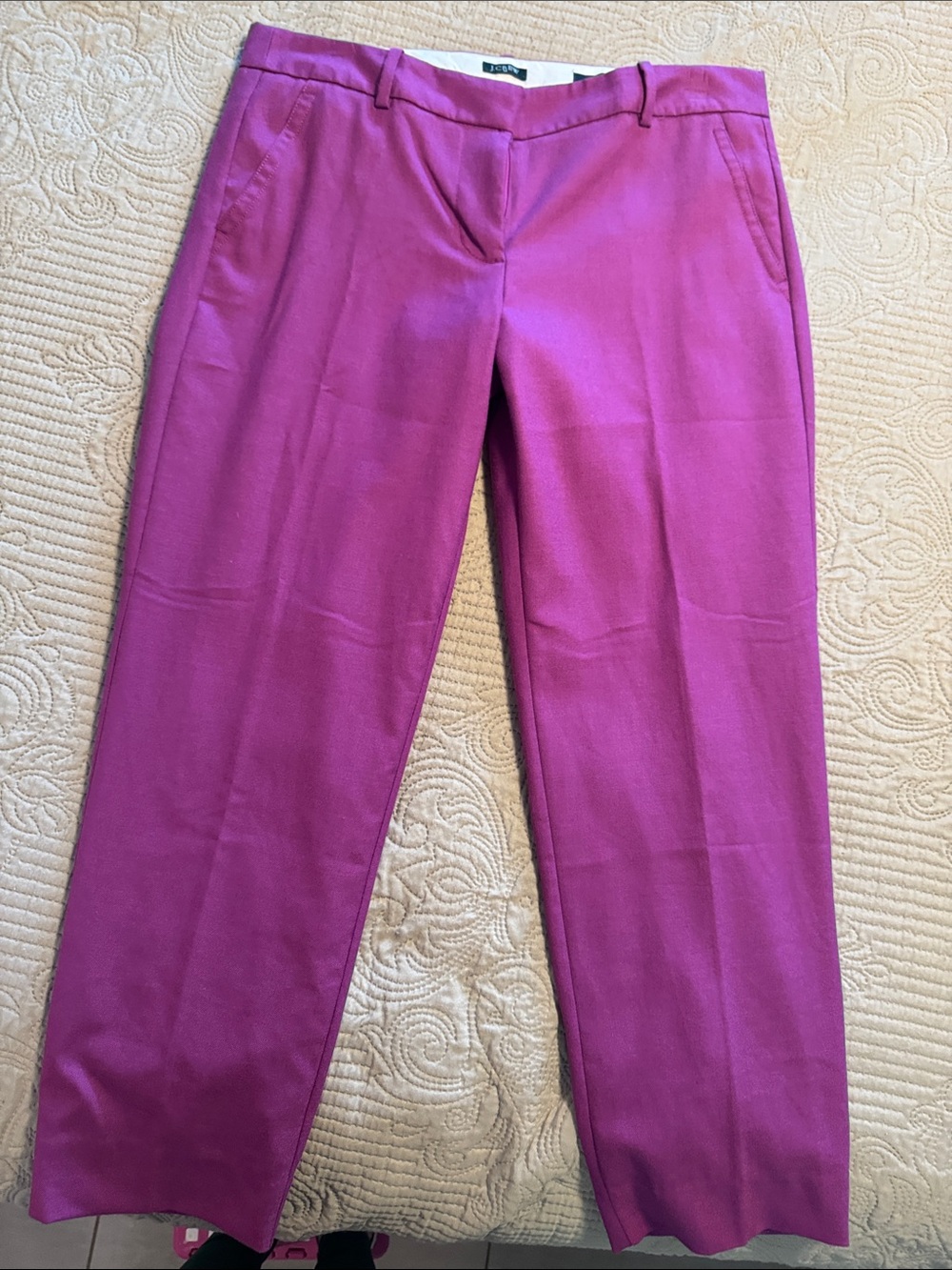 J. Crew Women's Magenta Straight-Leg Dress Pants